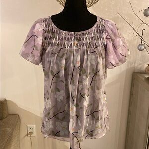 Faride Floral Lavender Women's Top size S NWT